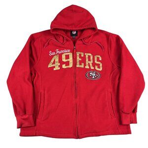 San Francisco 49ers Mens Full Zip Embroidered NFL Hoodie Sz XXL